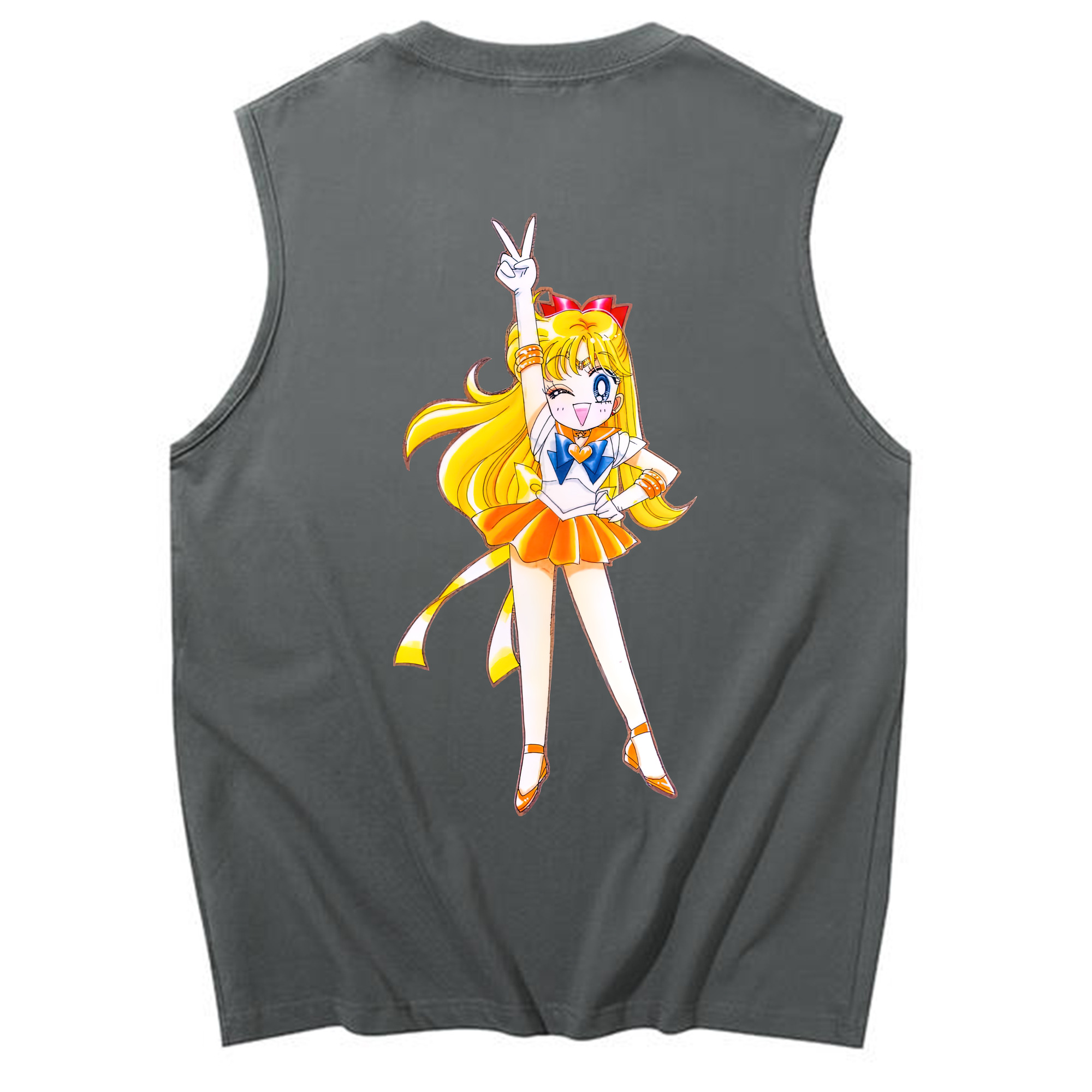 （画像用） 美少女戦士セーラームーン 愛野 美奈子 あいの みなこ Sailor Moon Aino Minako コットン100％タンクトップ（背面プリント）
